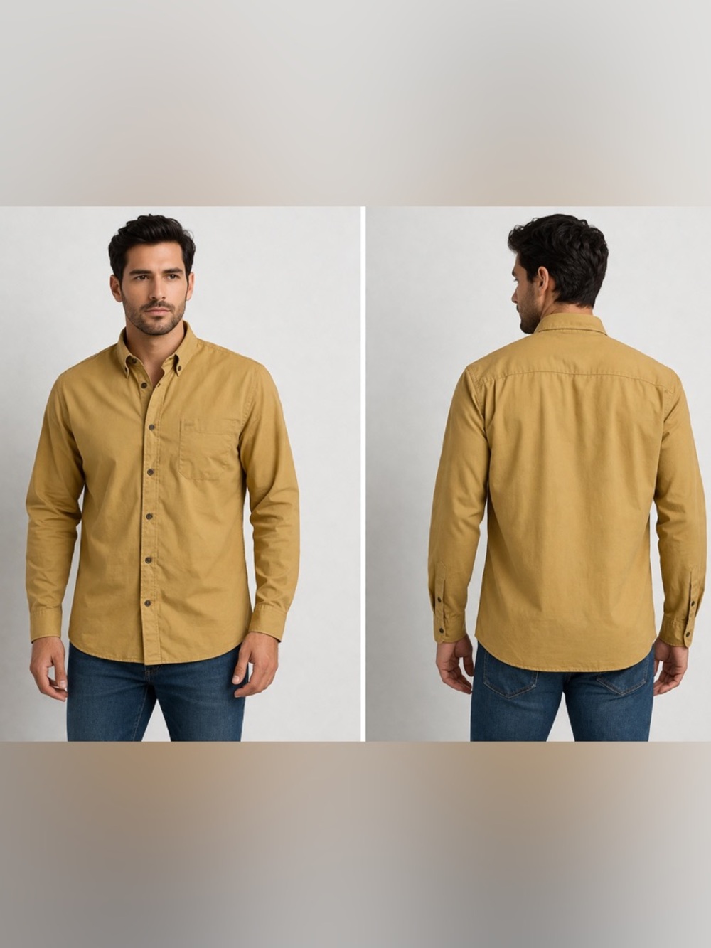Lee Men's Button-Down Shirt in Mustard